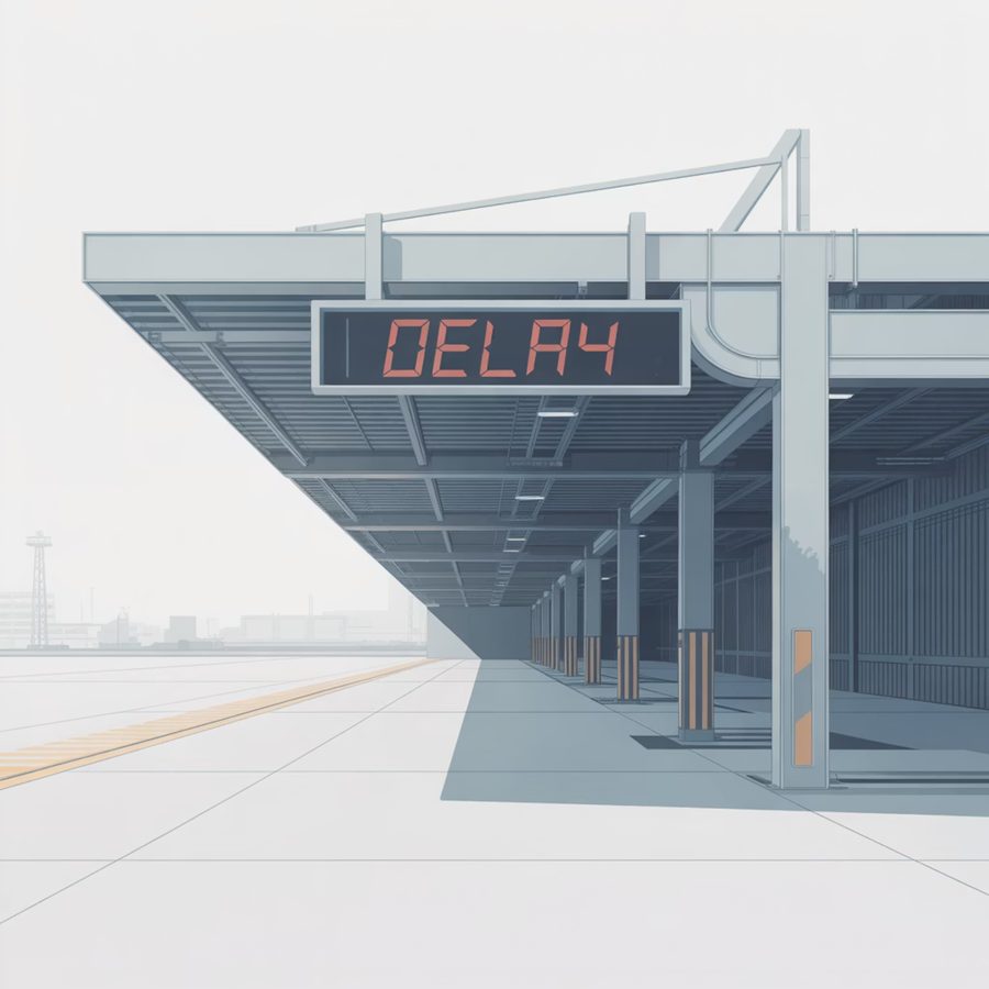 Leeres Tor mit DELAY-Anzeige